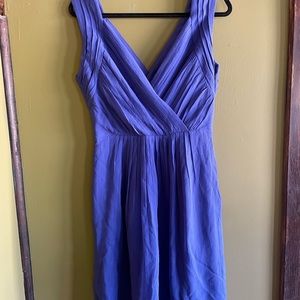 Periwinkle, blue violet Banana Republic sleeveless dress size 10. Snag on back.